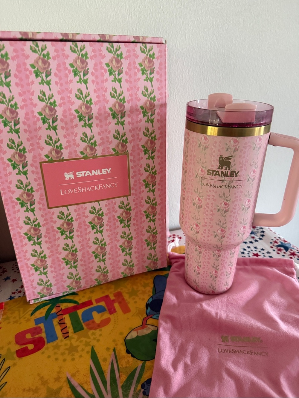 Stanley x LoveShackFancy 40 oz Pink Tumbler w/ Box